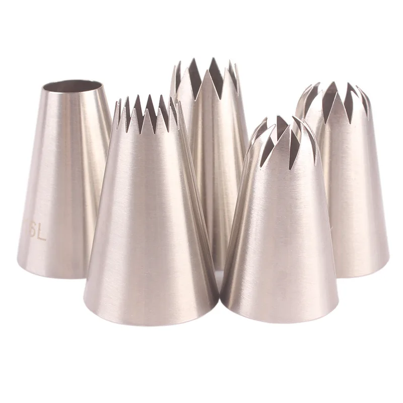 5 шт. большой Размеры глазури трубопроводов сопла Кондитерские наконечники для