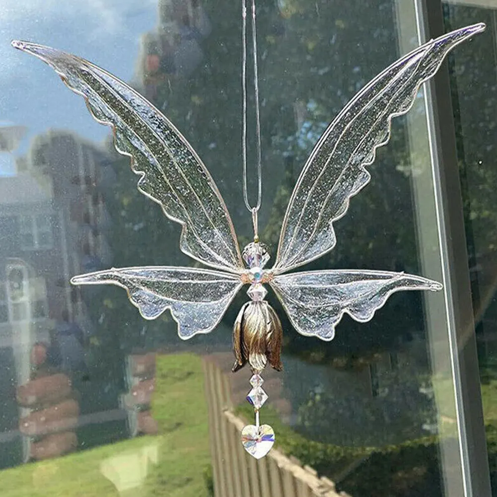 

Angel Butterfly Outdoor Metal Wind Chimes Garden Fairy Art Wings Hanging Decor For Patio White Vintage Home Campanula Crafts