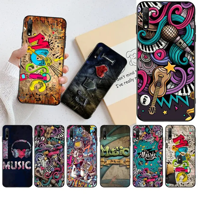 Милый чехол для телефона CUTEWANAN с изображением граффити Love Music Bling Huawei Honor 30 20 10 9 8 8x 8c