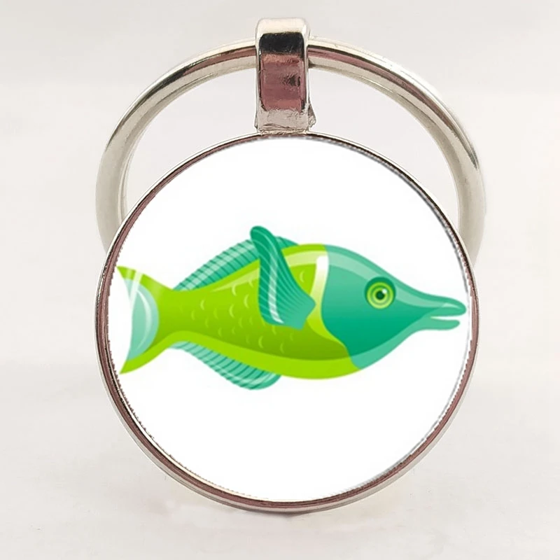 Новый очаровательный брелок-Дельфин с морскими животными моллюсков рыб выпуклое