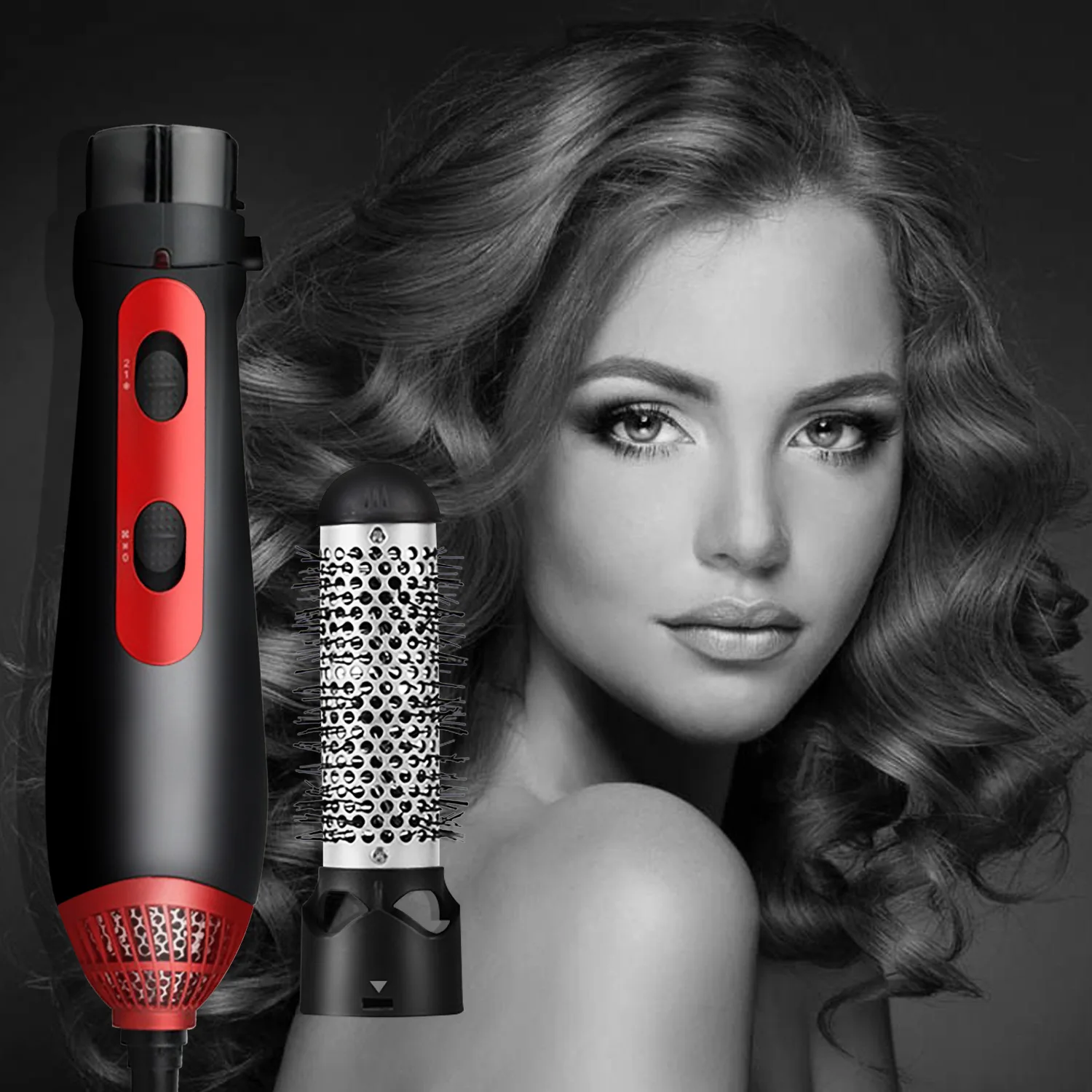 

Hairdryer Brush 3 in1 Ionic Air Brush Upgrade 2 Speed Hair Dryer Brush Styler Volumizer Straightener Curler Blower Rotating