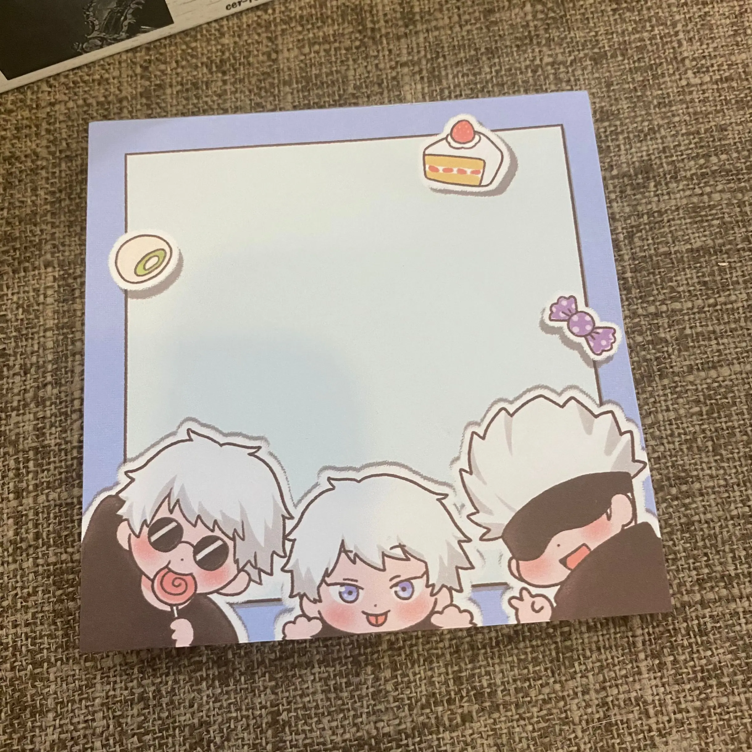 

Anime Jujutsu Kaisen Gojo Satoru Geto Suguru Post-it Notebook Sticky Notes Student Supply Bookmark Label Note Pad Cosplay Gifts