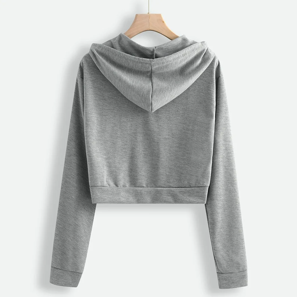 Women Casual Solid Hoodie Long Sleeve Zipper Pocket Shirt Hooded Sweatshirt Tops Streetwear Women Oversized Hoodies Sudaderas