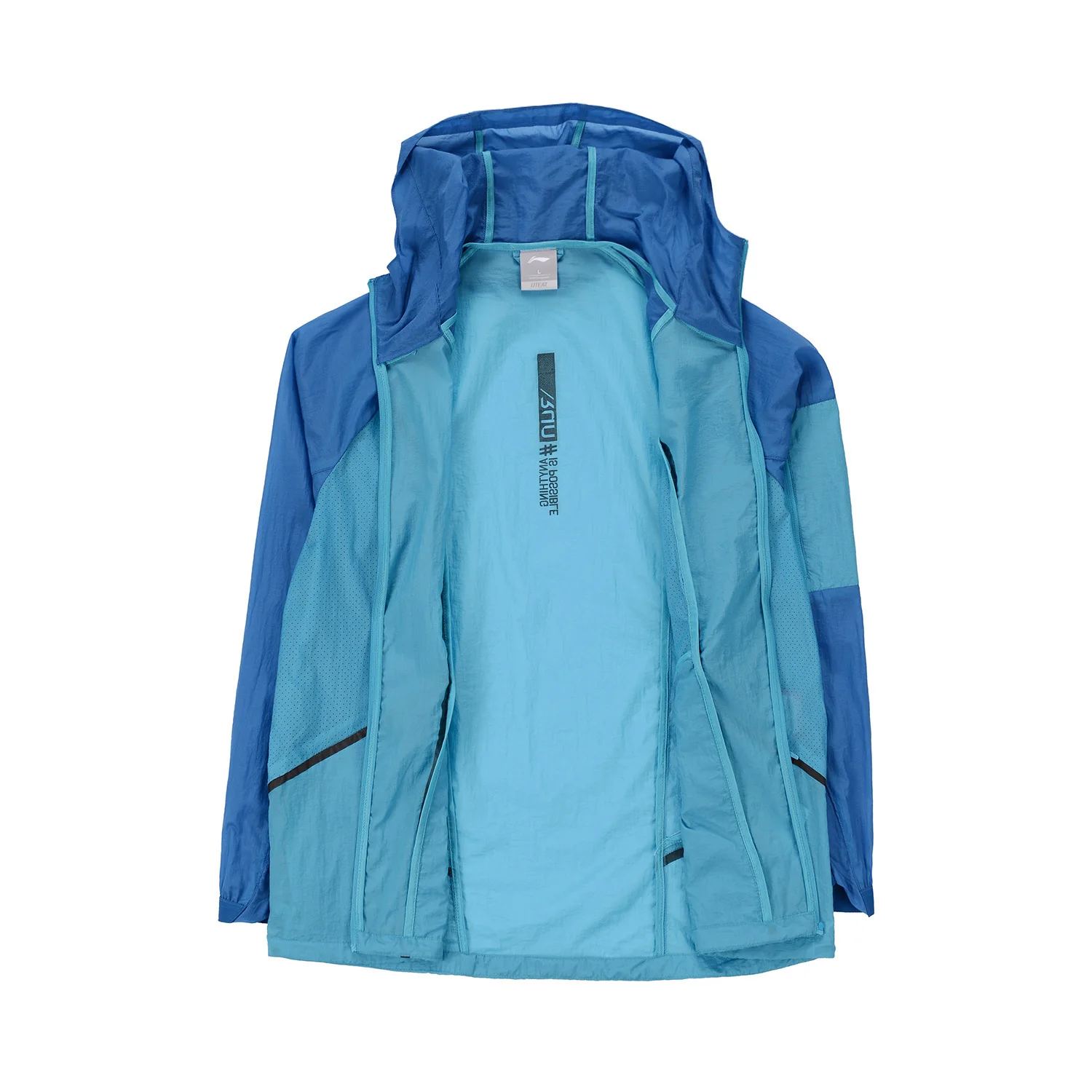 (Перерыв код) Li Ning Для мужчин ветровка для бега LITE на дышащие светильник плащ