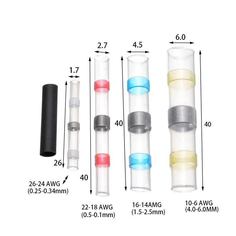 280 шт./компл. паяльный соединитель термоусадочный Электрический Соединительный