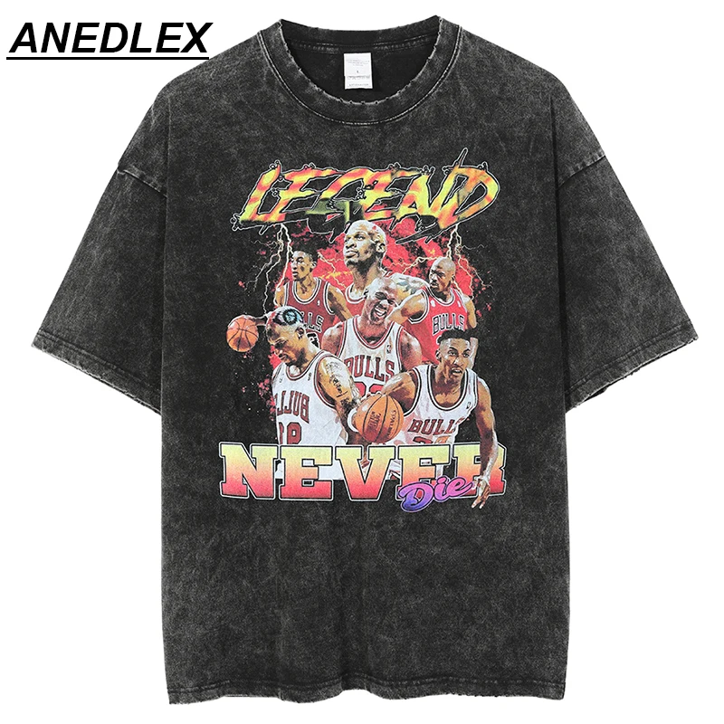 

Футболка в стиле хип-хоп с принтом, хлопковая Повседневная рубашка с принтом молнии для баскетбольной команды, в стиле Харадзюку, с коротким...