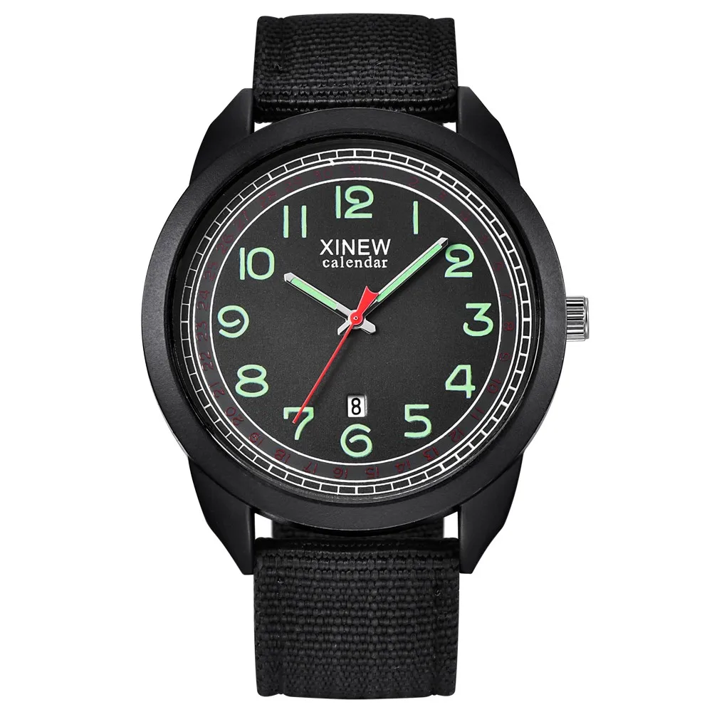 

New Luxury Fashionable casual Men's Nylon Waterproof Date Quartz Watch Analog Quartz Wrist Watches Мужские кварцевые часы