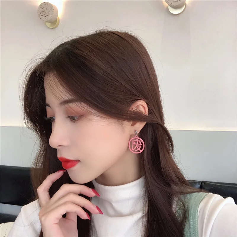 Серьги женские Асимметричные в японском и корейском стиле с забавными