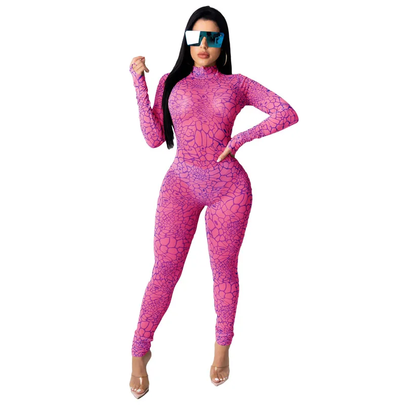 Модные женские комбинезоны одежда с принтом цельные брюки удобные и эластичные