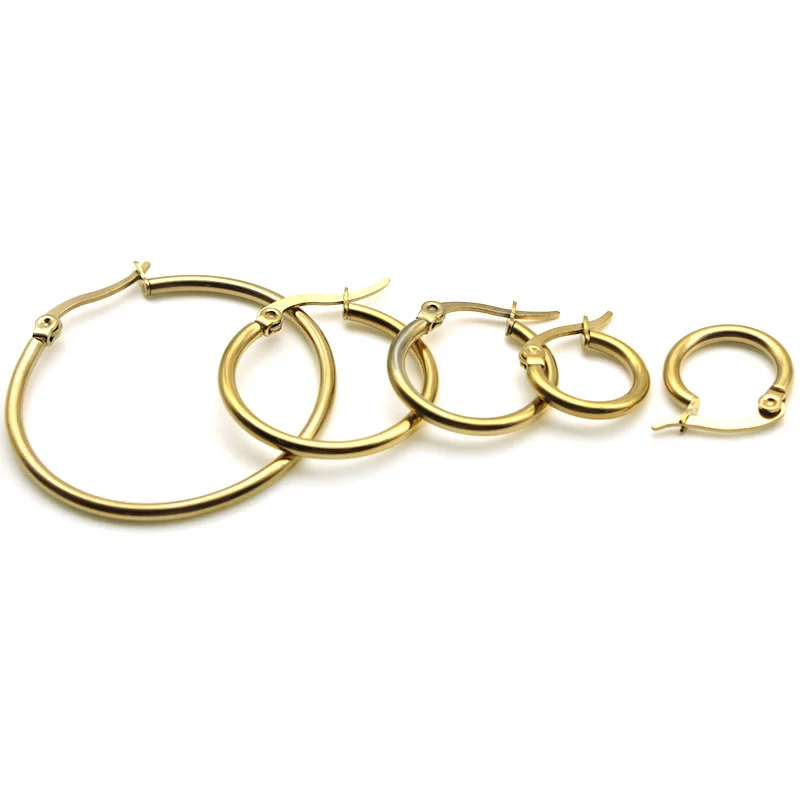 

316 Stainless Steel Hoop Earrings Findings Big Circle Ear Wire Hoops Earrings Hooks For DIY Jewelry Making Supplies Accessories
