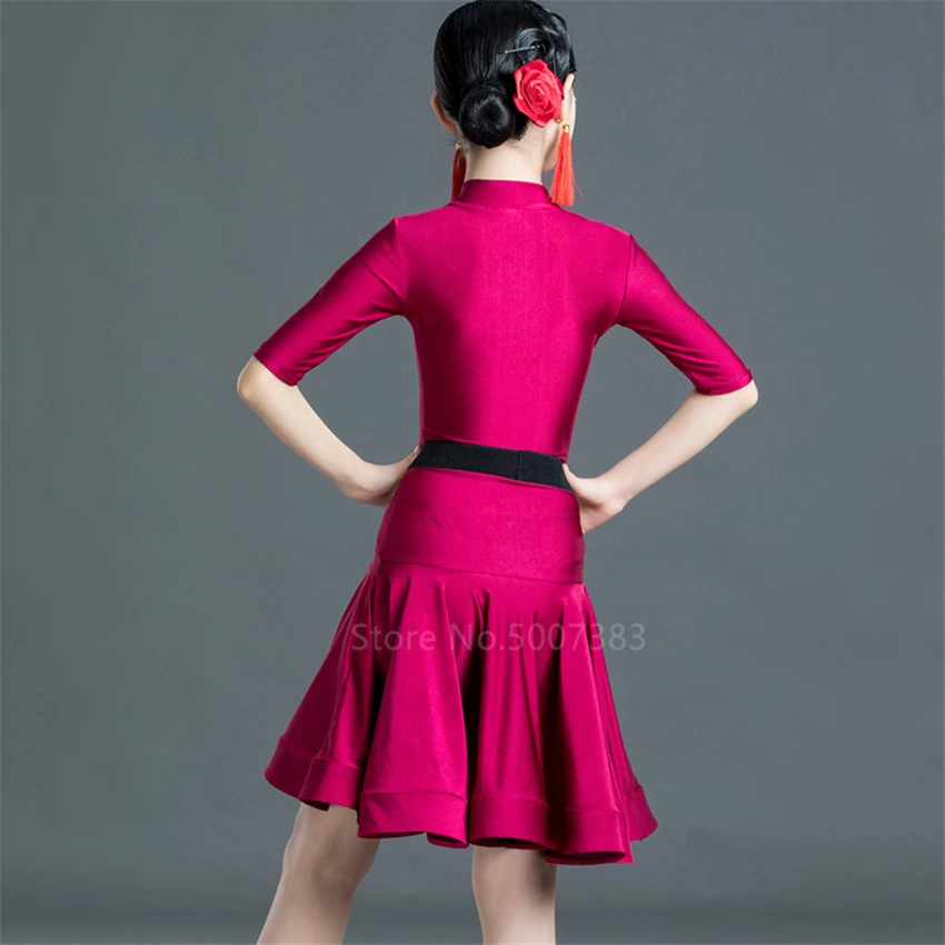 Платье для латинских танцев Детский спортивный костюм бальных маленьких девочек