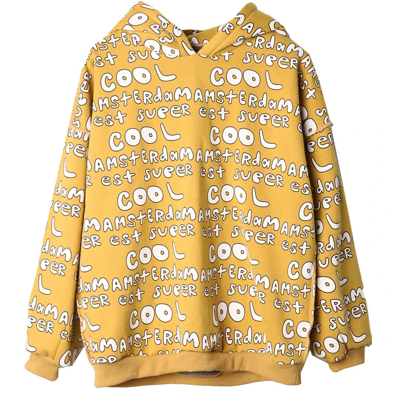 

Girls' Hooded Sweaters 2020 New Spring Children's Clothes Korean Version Fashion Alphabet Pattern Thicken Sweaters