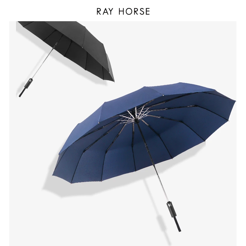 Ray Horse дорожный мужской уличный черный семейный полностью автоматический зонт