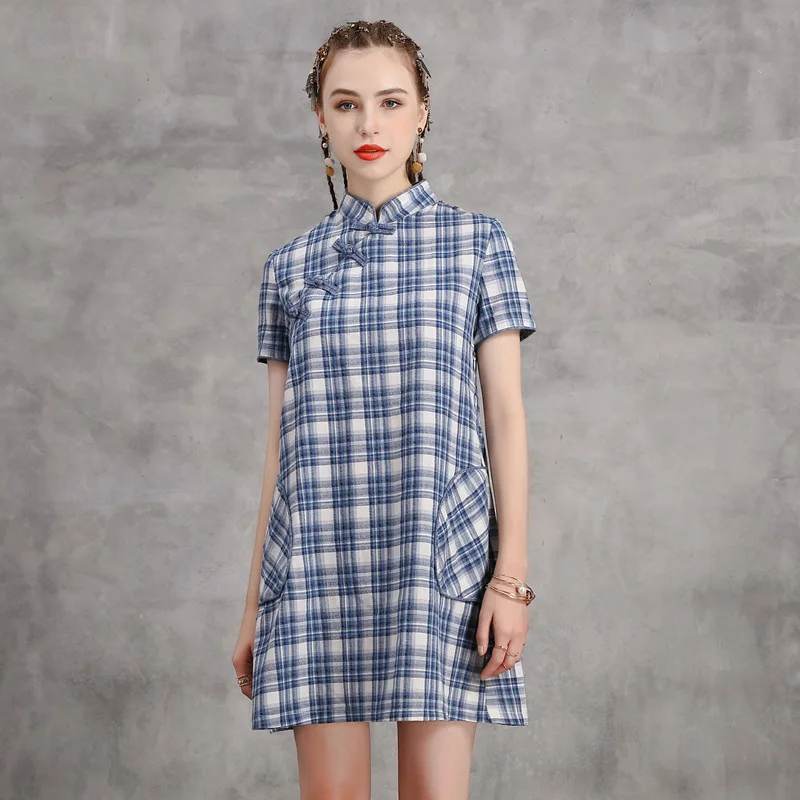 Оригинальный дизайн лето 2020 новинка cheongsam Ретро стиль в этническом стиле полоску