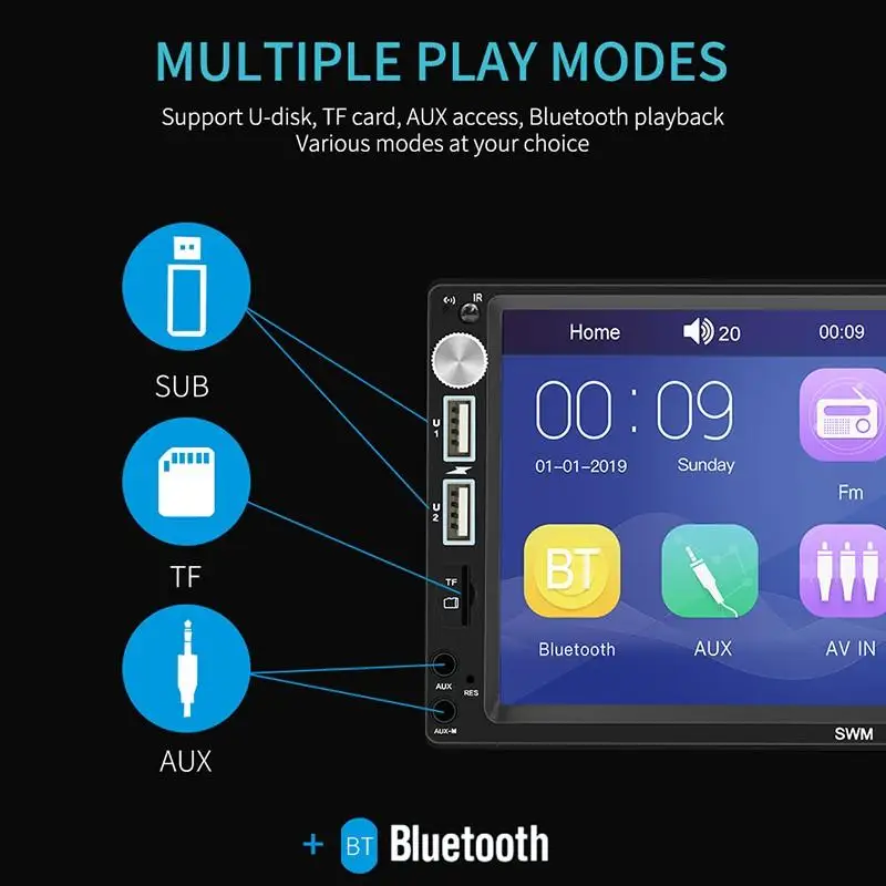 X5 Автомагнитола 2 Din Bluetooth Авторадио " HD сенсорный экран обратное изображение 2din стерео Авто MP5 плеер AUX USB FM камера 7018B