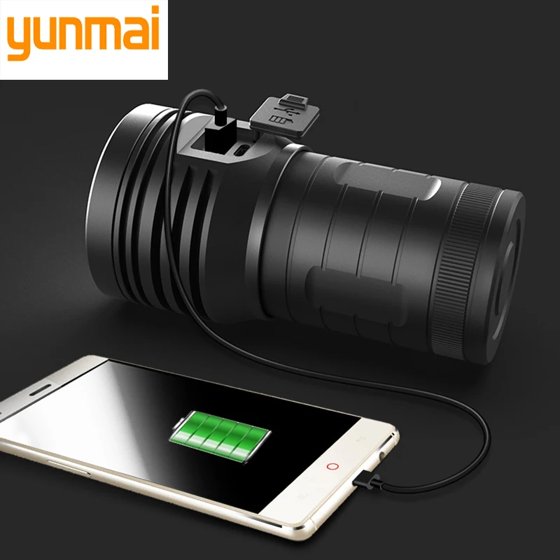 Online Ultra Parlak Siyah XHP90.2 Süper Güçlü LED Taktik El Feneri 3 Modu Torch USB şarj Edilebilir 18650 Pil