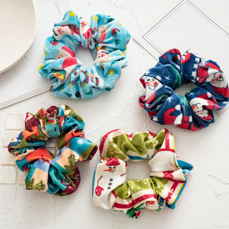 2020 бархатные резинки для волос с принтом крестины эластичные женщин и девочек