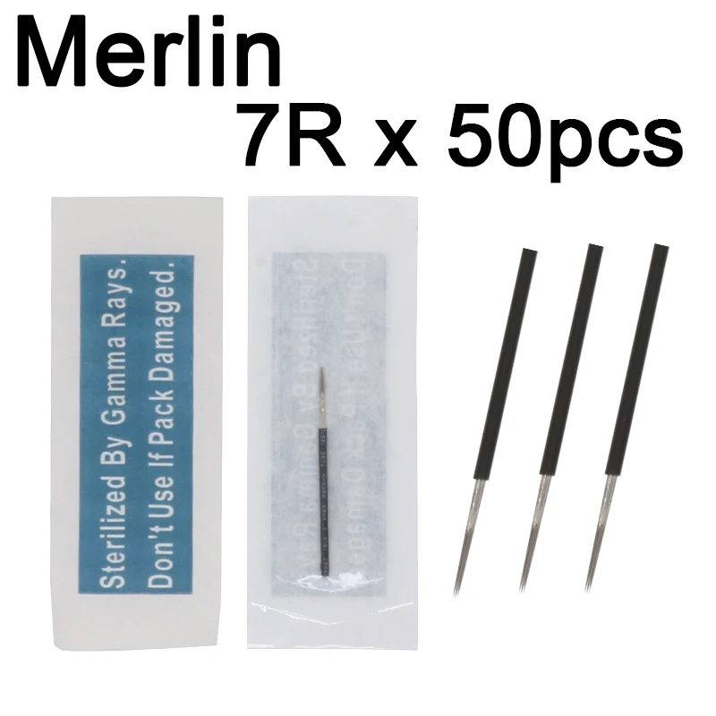 7RL 50 шт. Иглы для татуировки для США Biotouch для аппарата merlin постоянные инструменты для татуажа аксессуары 7 контактов круглая карта иглы наконечник татуировки