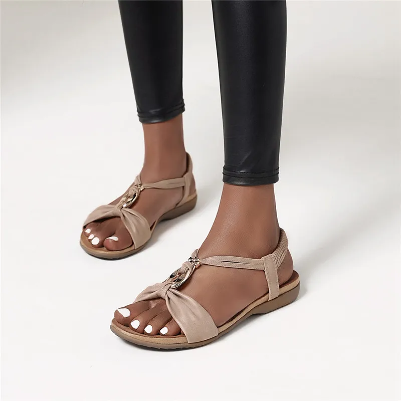 

ASUMER 2021 new arrival women sandals slip on simple summer flat sandals comfortable fashion casual shoes woman big size 43