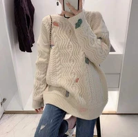 ader error autumn and winter new twist embroidery sweater women high quality 11 wool knitted long sleeved top unisex pullover