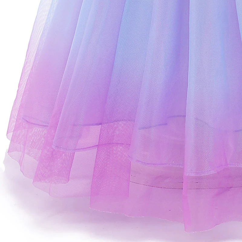Vestido de ni&ntilde;a de flores, traje de fiesta de cumplea&ntilde;os, arco&iacute;ris, malla, Princesa, 3-10 a&ntilde;os, alta calidad, navidad-5
