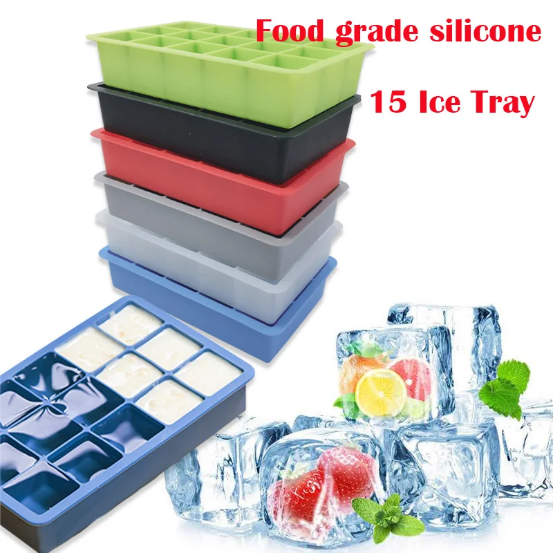 

1PC Silicone Ice Cube Maker Form For Ice Candy Cake Pudding Chocolate Molds Easy-Release Square Shape Ice Cube Trays Molds