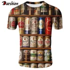 Новое поступление, новинка, модная 3D футболка, Мужская футболка с принтом банок пива, хип-хоп, с коротким рукавом, для мужчин и женщин, футболки, топы, оптовая продажа