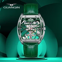 guanqin mens watches mechanical automatic watch for men stainless steel leather sport top brand luxury relogio masculino 2021