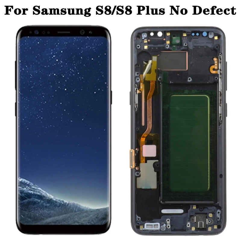 Оригинальный ЖК дисплей S8 + Plus для Samsung Galaxy с рамкой Super AMOLED G950F G955F без