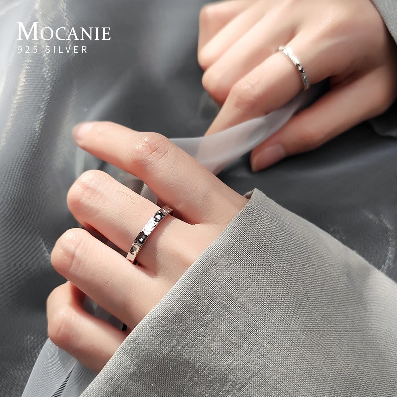 

Modian New Simple Stackable Finger Ring for Unisex Fashion 925 Sterling Silver Irregular Geometric Ring Korea Style Fine Jewelry