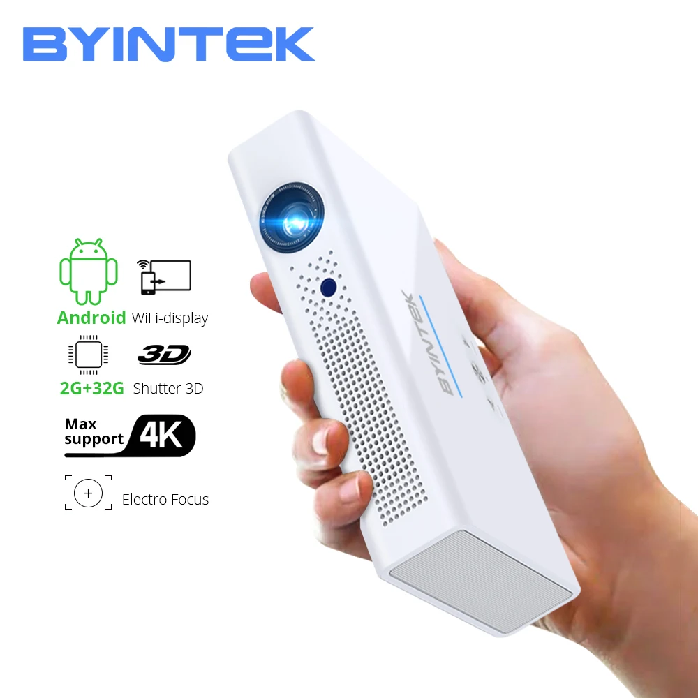 Портативный домашний кинотеатр BYINTEK R19 3D 4K Smart Android WIFI LED видео цифровой проектор
