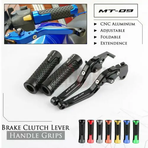 

Motorcycle CNC Extendable Brake Clutch Levers Handlebar Handles Grips Ends for YAMAHA FJ-09 MT-09 Tracer 15-19