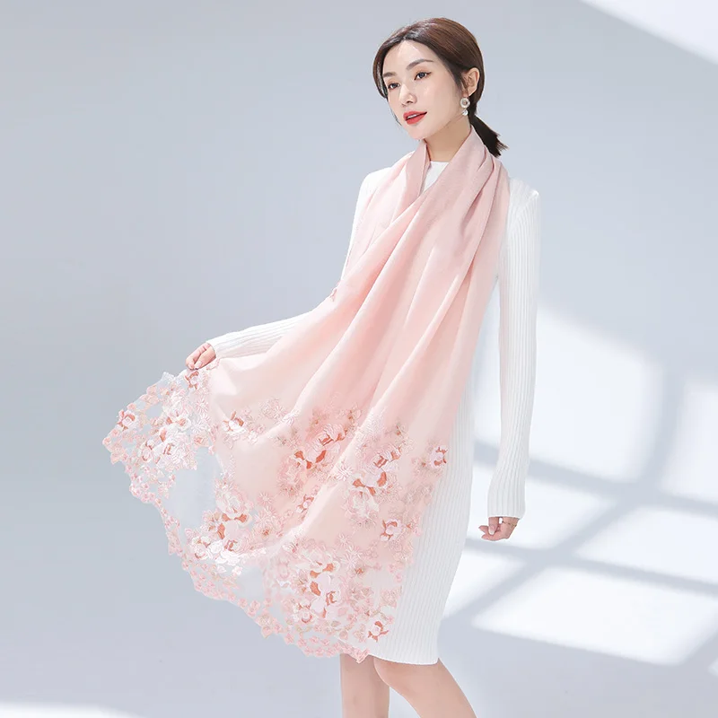 

Women scarf summer silk scarves shawls Fashion lady wraps soft pashimina female Black