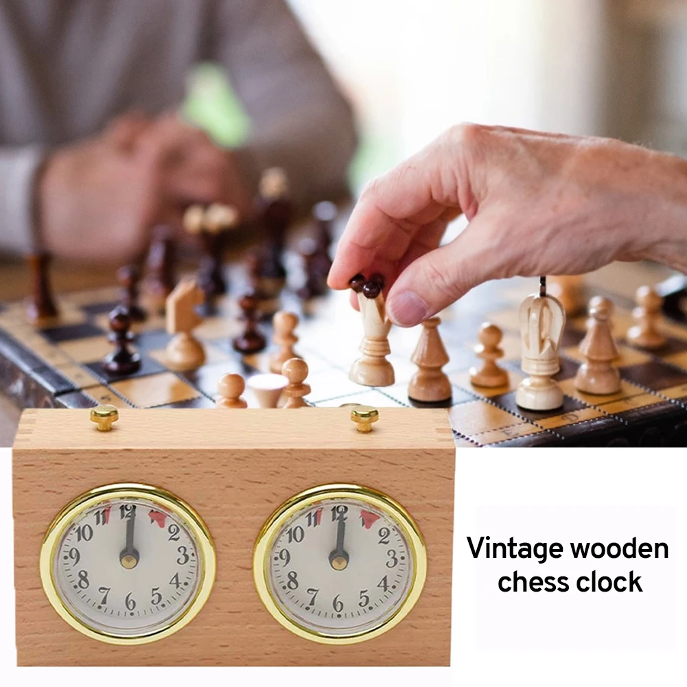 

Wooden Compact Digital International Retro Portable Competition Game Timer Mechanical Count Up Down Analog Chess Clock Gift