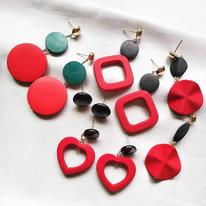 

Charm Verklaring Dangle Oorbellen Mode-sieraden Grote Opknoping Drop Oorbellen Set Sieraden Party Gift Koreaanse Ronde Oorbellen