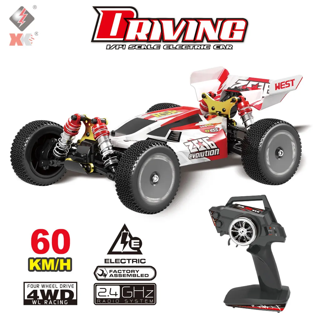 

Wltoys XKS 144001 RC Car 60km/h High Speed 1/14 2.4GHz RC Buggy 4WD Racing Off-Road Drift Car RTR Remote Control Toy