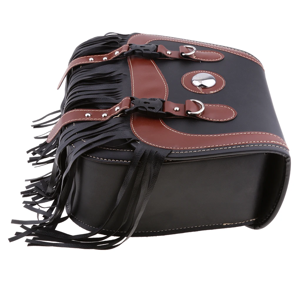 

Retro Leather Motorcycle Tassels SaddleBags Panniers Luggage for