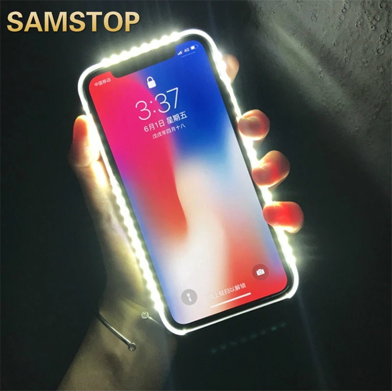 Чехол для телефона противоударный со светодиодной подсветкой iPhone 11 Pro Max 7 8Plus Samsung
