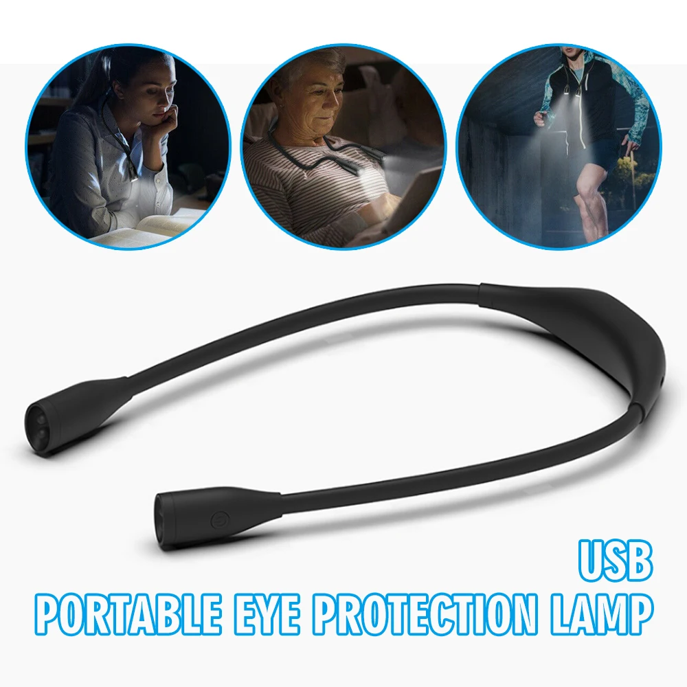 Mayitr 1 шт. черная светодиодная Подвесная лампа на шею портативные USB