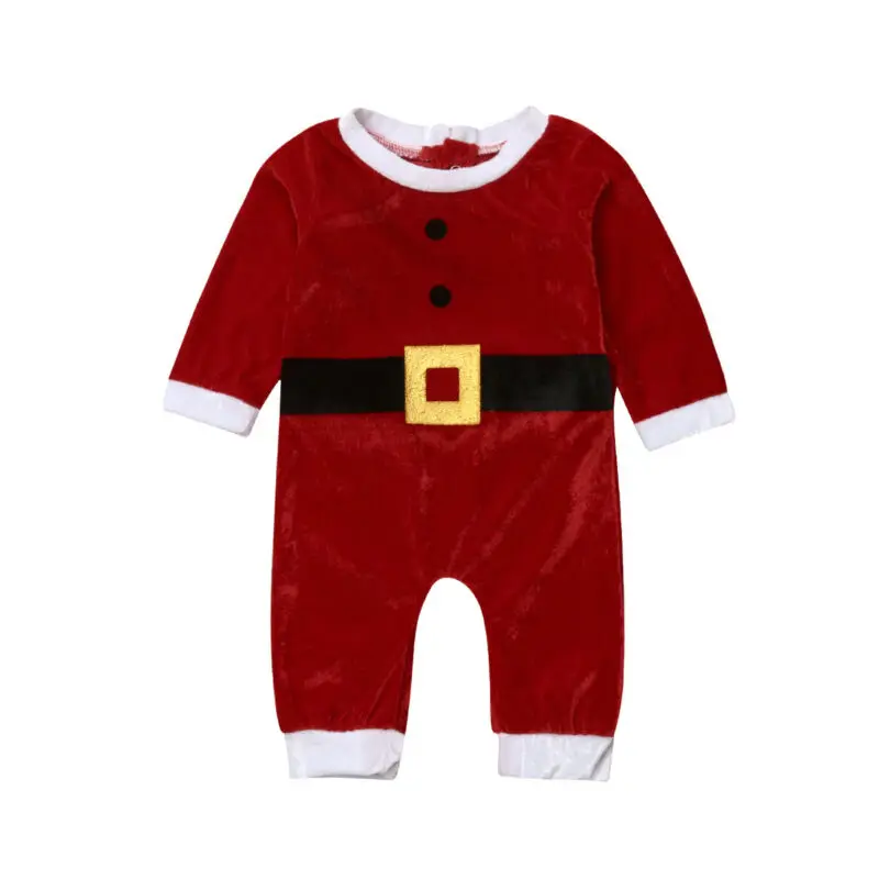 Рождественский комбинезон для новорожденных младенцев мальчиков девочек 0 24