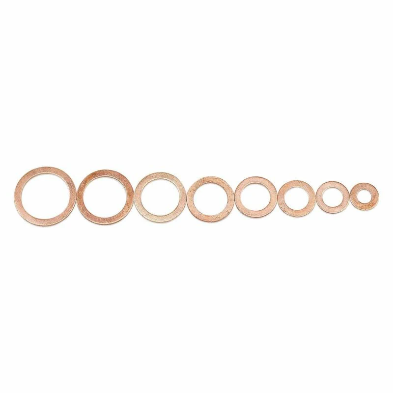 

M6-M20 Washers Assorted Copper Crush Flat Seal Gasket Ring W/ plastic box