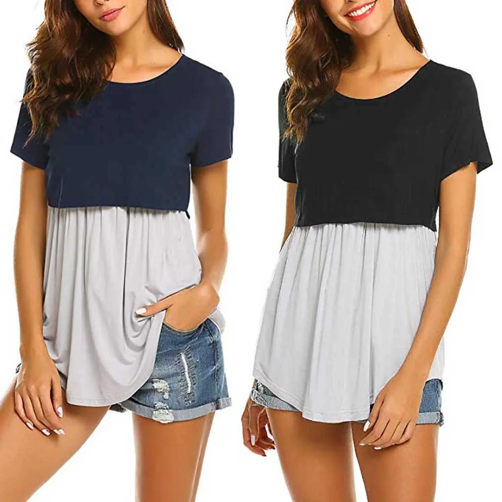 Женские футболки для беременных летние топы кормящих матерей Топ грудного