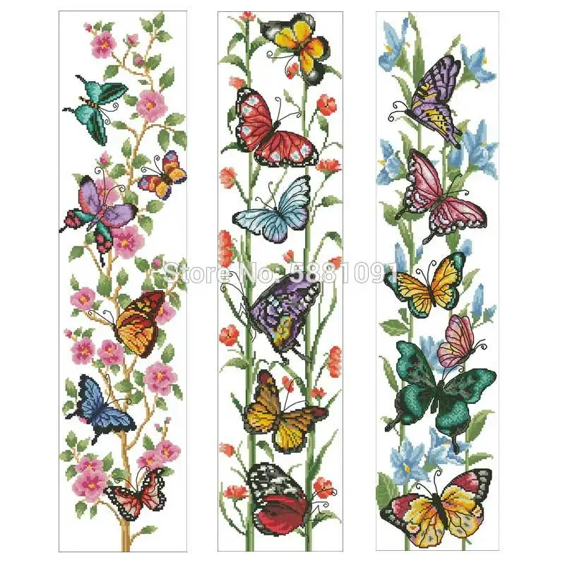 

Butterfly and flower patterns Counted Cross Stitch 11CT 14CT 18CT DIY Cross Stitch Kits Embroidery Needlework Sets home decor