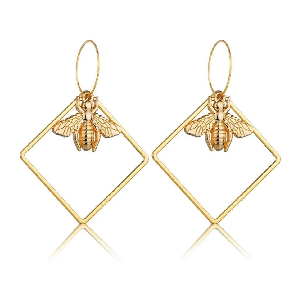 Лидер продаж большие квадратные серьги ручной работы с насекомыми ювелирные