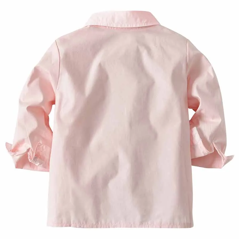 

New Baby Boys Shirts Solid color Pink Boy Shirt Students Clothing Fashion Cotton Kids Top Toddler Shirts
