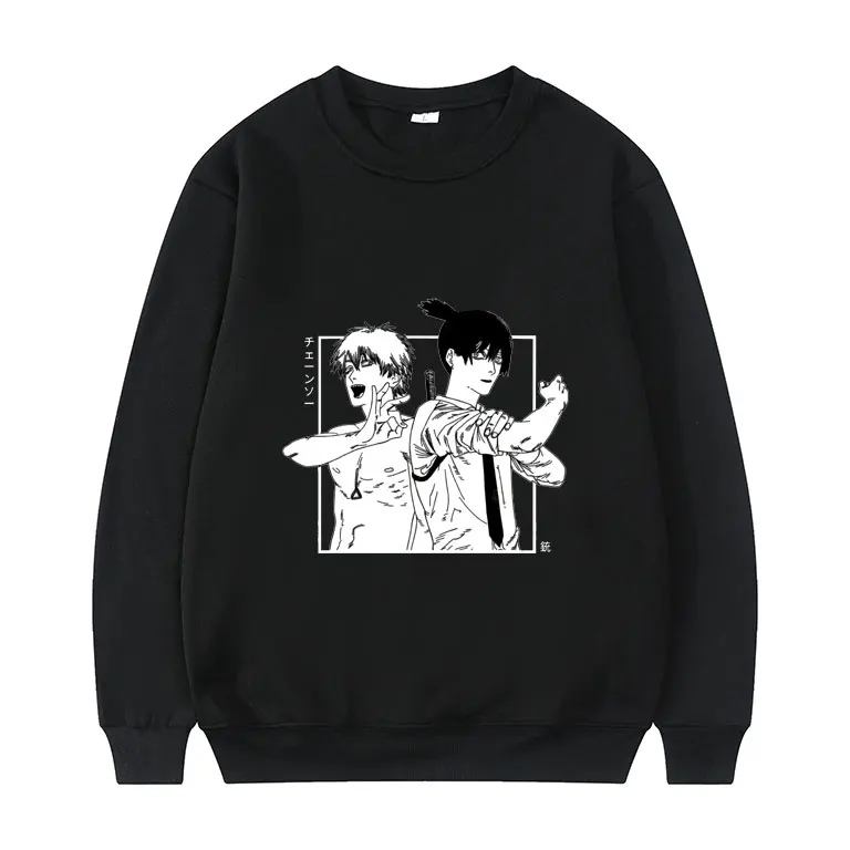 

Hot Sell Manga Denji Hayakawa Aki Sweatshirt Anime Chainsaw Man Print Sweatshirts Men Women Pullover Man Fashion Pullovers Tops