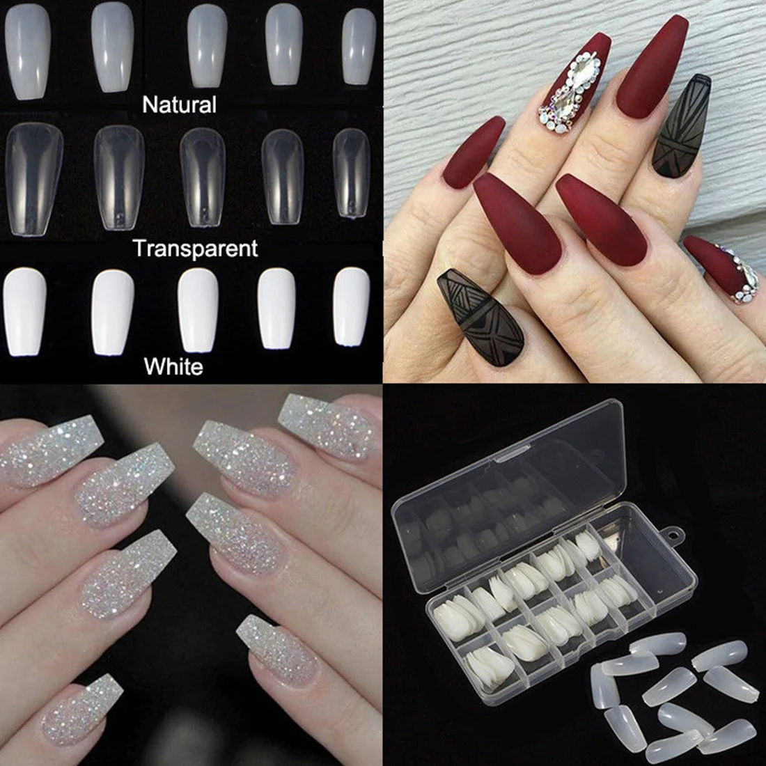 100 шт Горячая распродажа Прозрачный/натуральный/Французский стиль поддельные