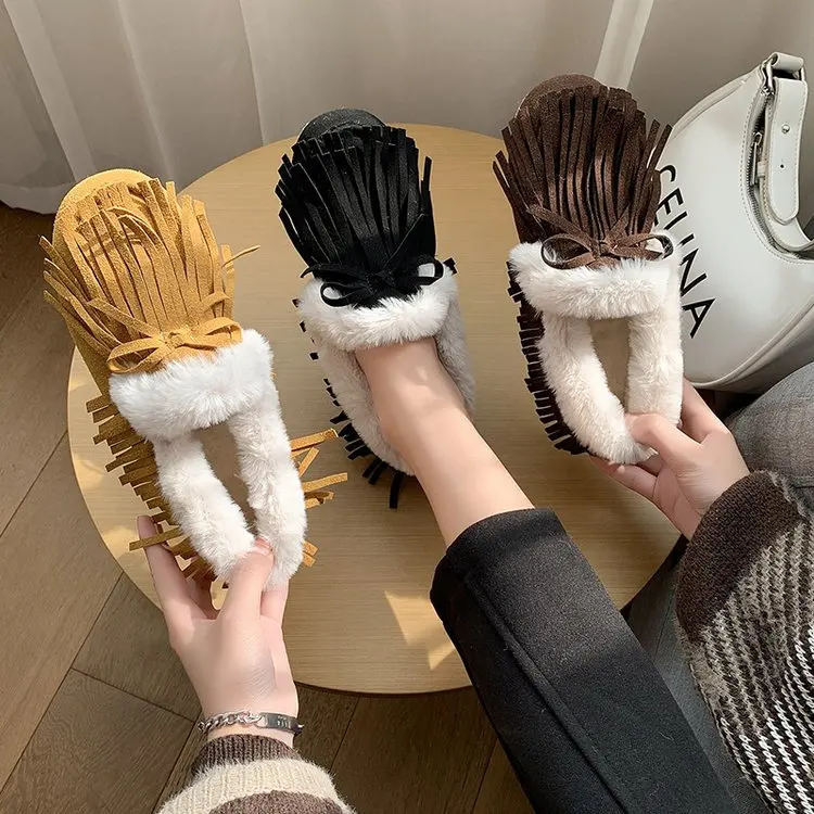 

2021 Chinese brand high quality summer shoes100% leather women loafers woman flats fur women shoes