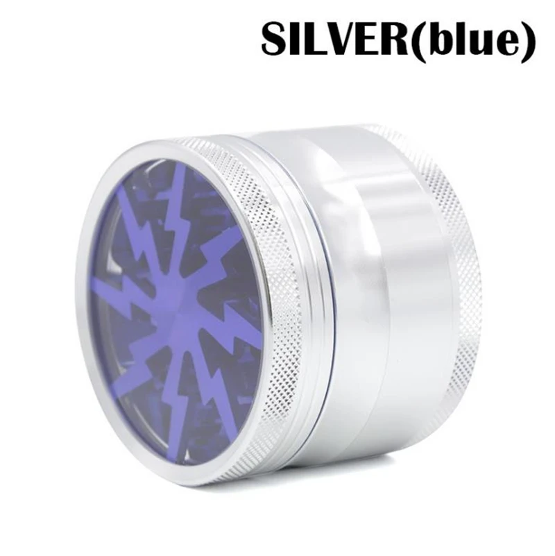 Цветная мельница для трав с молнией 4 слоя 63 мм алюминиевый дым табак Прямая