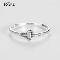 roru genuine s925 sterling silver bird design retro finger rings for women men party brithday fashion fine jewelry gifts 2021